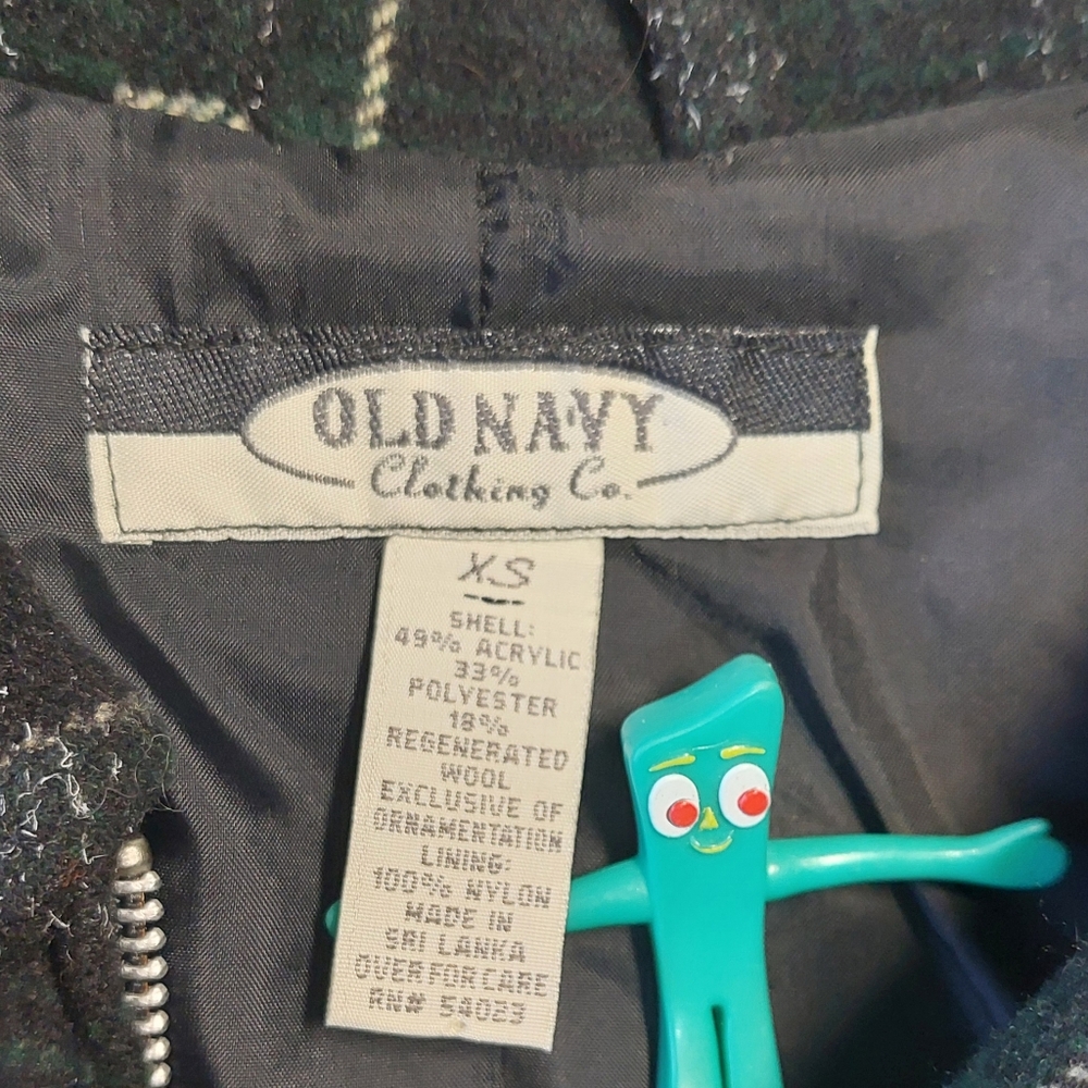 Old Navy Green/black Plaid Zip-up Jacket, Size XS (runs big) - Picture 3 of 8